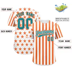 White Orange American Flag Graffiti Pattern Baseball Jersey 2