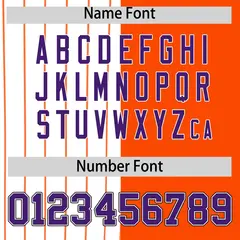 White Orange and Purple Pinstripe Raglan Baseball Jersey 4