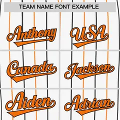 White Orange and White Bi-Color Stripes Baseball Jersey 3