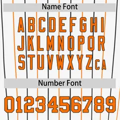 White Orange and White Bi-Color Stripes Baseball Jersey 4