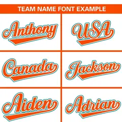 White Orange-Aqua Color Block Authentic Baseball Jersey 3