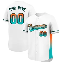 White Orange Aqua Gradient Side Authentic Baseball Jersey 1