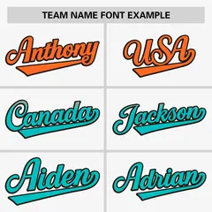White Orange Aqua Gradient Side Authentic Baseball Jersey 3