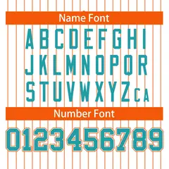 White Orange-Aqua Stripe Full Button Baseball Jersey 4