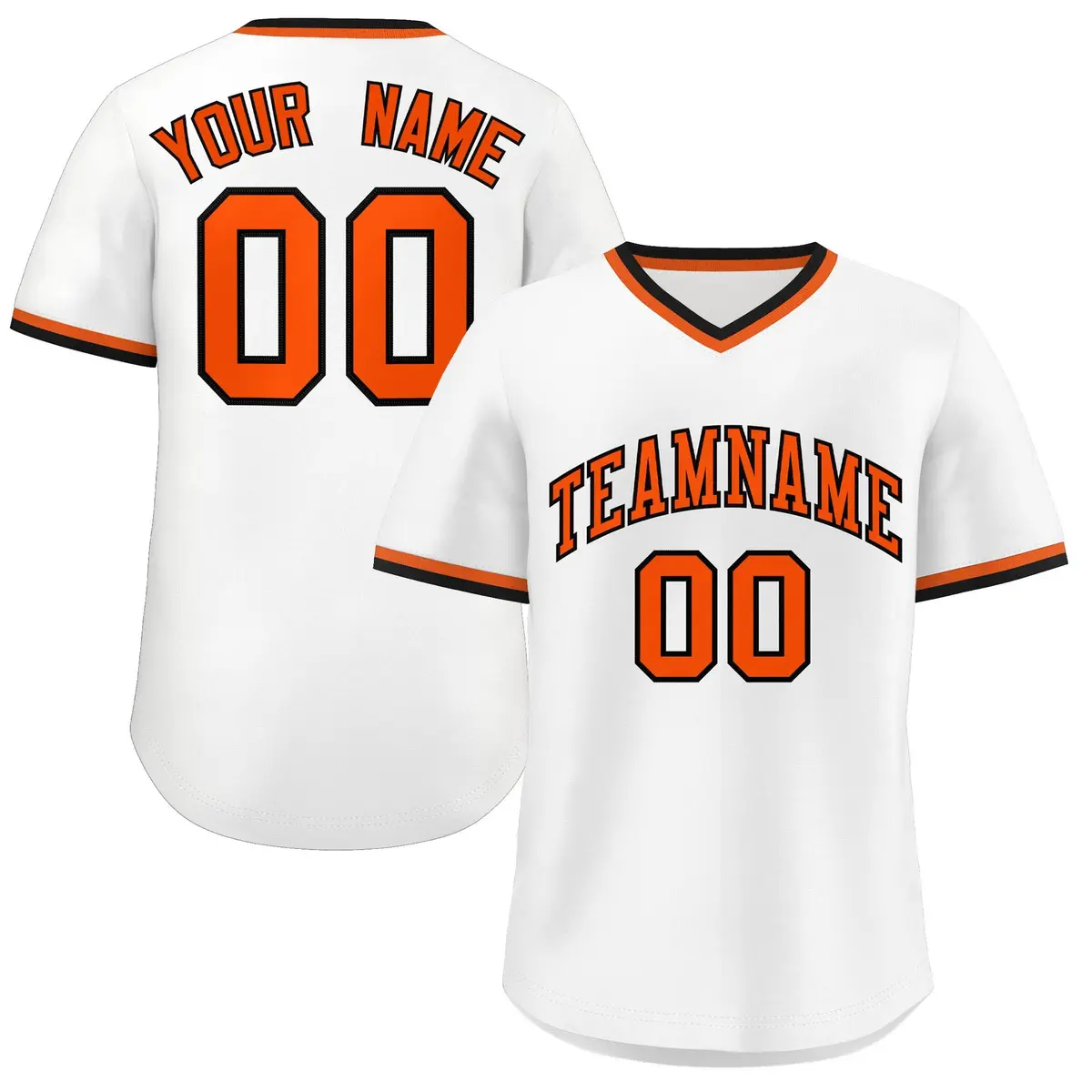 White Orange Authentic Classic Pullover Baseball Jersey