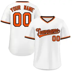 White Orange Authentic Pullover Baseball Jersey