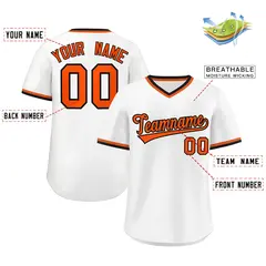 White Orange Authentic Pullover Baseball Jersey 2