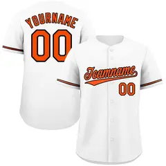 White Orange-Black Classic Authentic Baseball Jersey 1