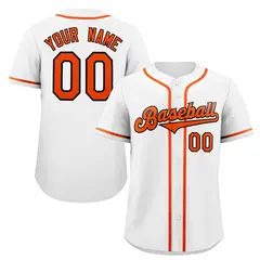 White Orange-Black Classic Authentic Baseball Jersey
