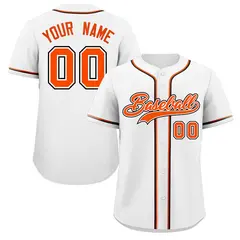 White Orange-Black Classic Authentic Baseball Jersey