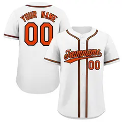 White Orange-Black Classic Authentic Baseball Jersey 1
