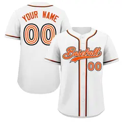 White Orange-Black Classic Authentic Baseball Jersey