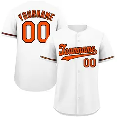 White Orange-Black Classic Authentic Baseball Jersey 1