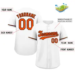 White Orange-Black Classic Authentic Baseball Jersey 2