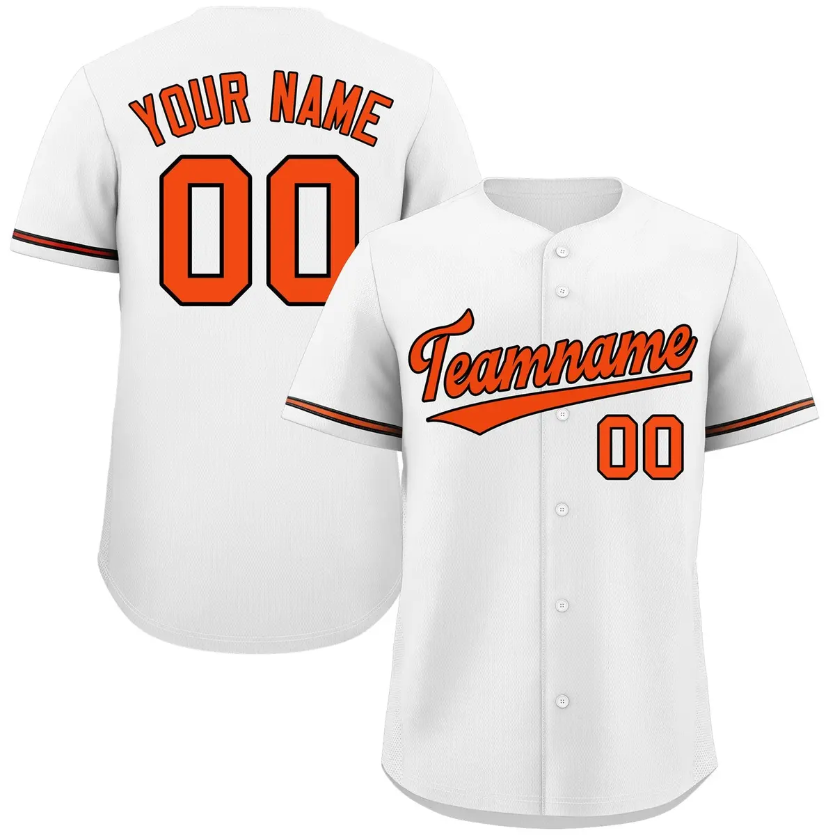 White Orange-Black Classic Authentic Baseball Jersey