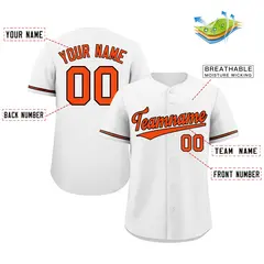 White Orange-Black Classic Authentic Baseball Jersey 2