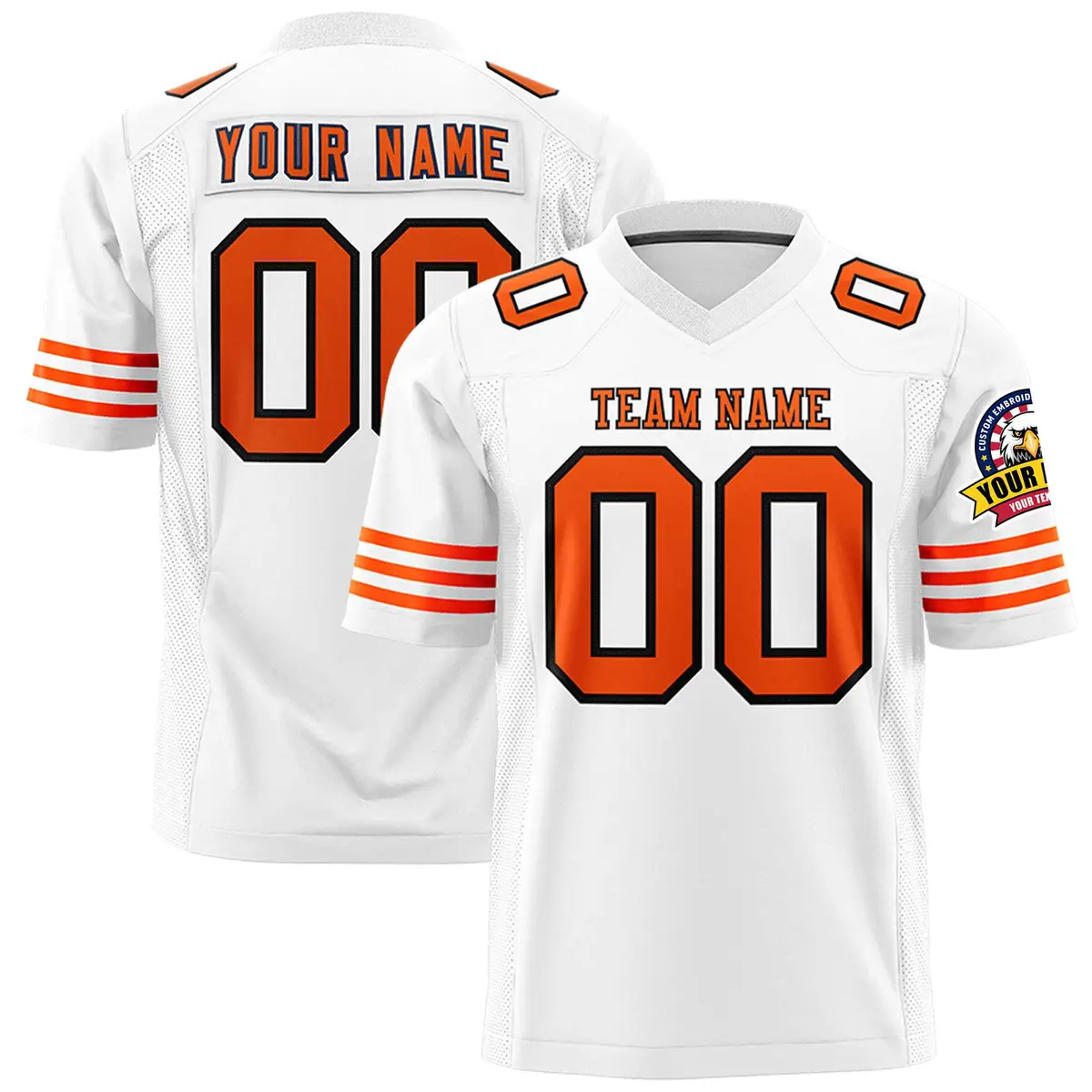 White Orange-Black Classic Authentic Football Jersey