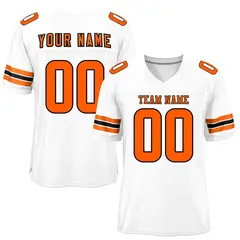 White Orange-Black Classic Mesh Authentic Football Jersey
