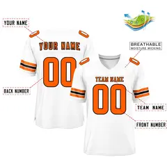 White Orange-Black Classic Mesh Authentic Football Jersey 2