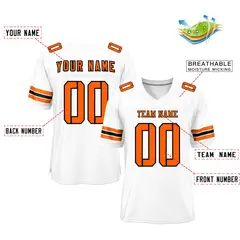 White Orange-Black Classic Mesh Authentic Football Jersey 2