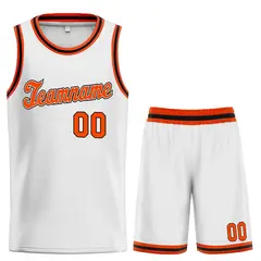 White Orange-Black Classic Sets Basketball Jersey