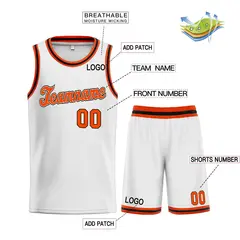 White Orange-Black Classic Sets Basketball Jersey 3