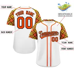 White Orange-Black Raglan Sleeves Authentic Baseball Jersey 2