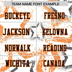 White Orange-Black Star Graffiti Authentic Football Jersey 3