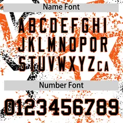 White Orange Black Star Ink Graffiti Pattern Baseball Jersey 4