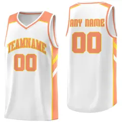 White Orange Classic Basketball Jersey