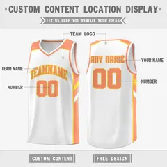 Men's White Orange Classic Basketball Jersey 2