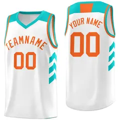White Orange Classic Basketball Jersey