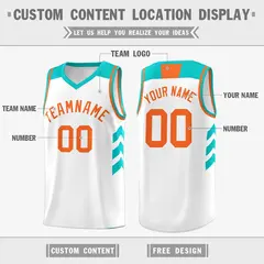 Men's White Orange Classic Basketball Jersey 2