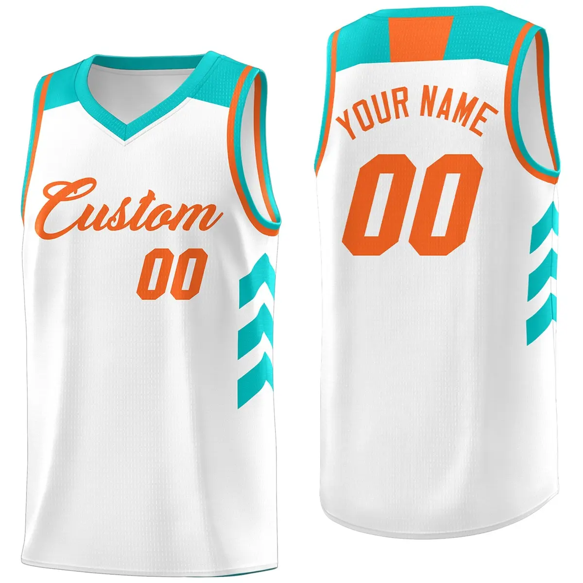 White Orange Classic Fashion Sportwear Basketball Jersey