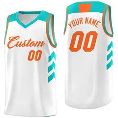 White Orange Classic Fashion Sportwear Basketball Jersey