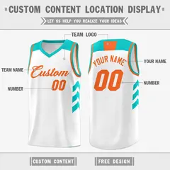 White Orange Classic Fashion Sportwear Basketball Jersey 2