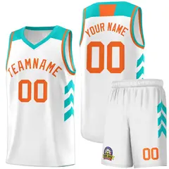 White Orange Classic Sets Sports Basketball Jersey
