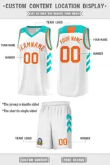 White Orange Classic Sets Sports Basketball Jersey 2