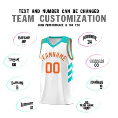 White Orange Classic Sets Sports Basketball Jersey 4