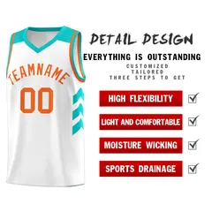 White Orange Classic Sets Sports Basketball Jersey 5