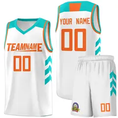 White Orange Classic Sets Sports Basketball Jersey