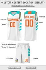 White Orange Classic Sets Sports Basketball Jersey 2