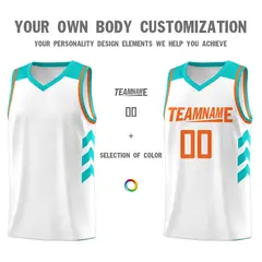 White Orange Classic Sets Sports Basketball Jersey 3