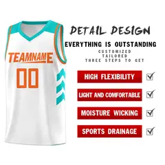 White Orange Classic Sets Sports Basketball Jersey 5
