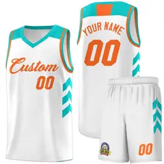 White Orange Classic Sets Sports Basketball Jersey