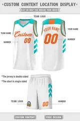 White Orange Classic Sets Sports Basketball Jersey 2