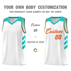 White Orange Classic Sets Sports Basketball Jersey 3