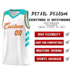 White Orange Classic Sets Sports Basketball Jersey 5