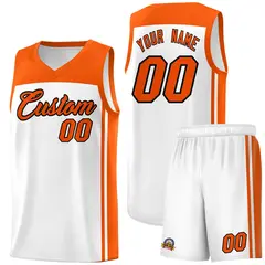 White Orange Classic Sets Sports Basketball Jersey 1