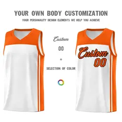 White Orange Classic Sets Sports Basketball Jersey 3